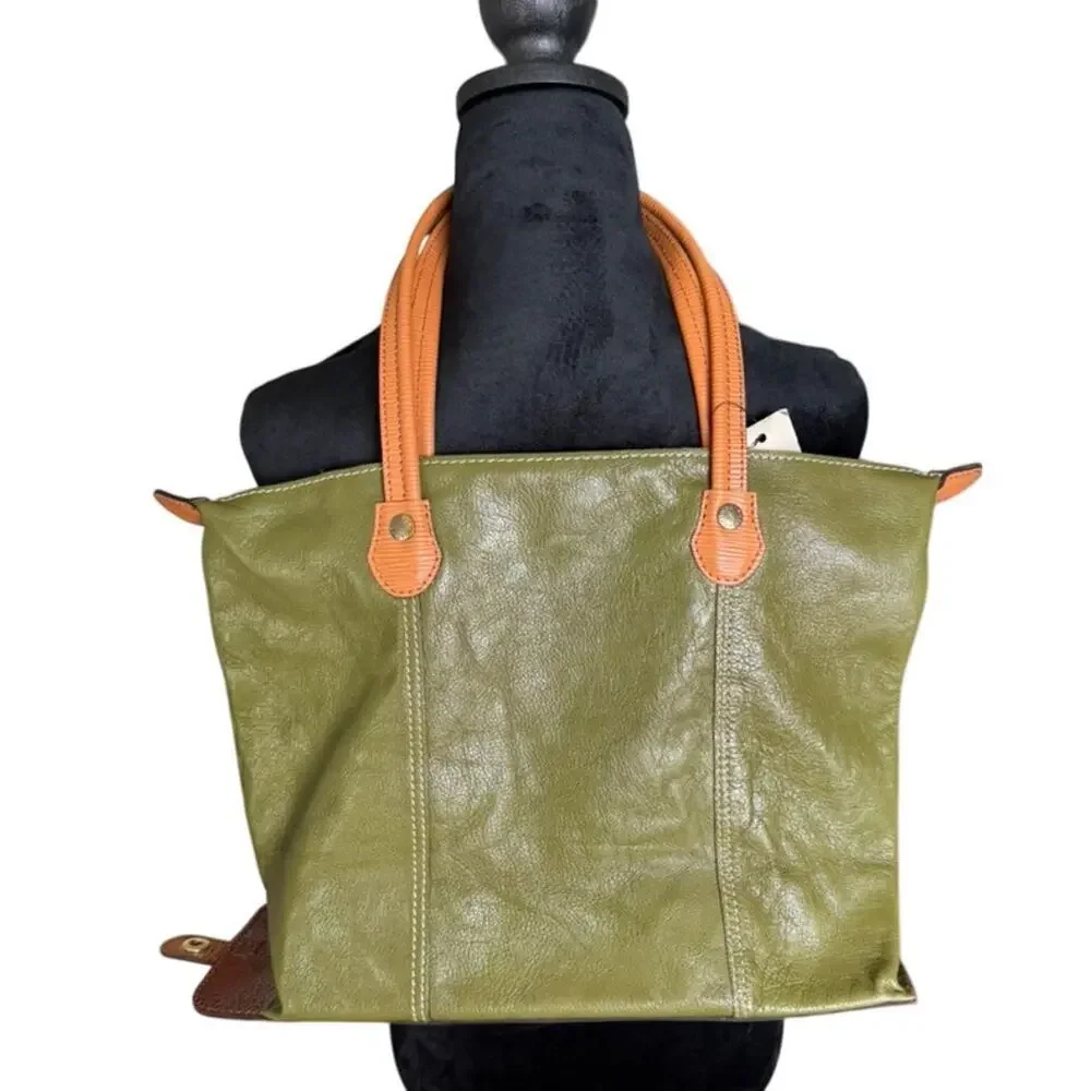 NWT RARE Rossi & Carusso Saddle Brown TRIPOLI Tote Bag